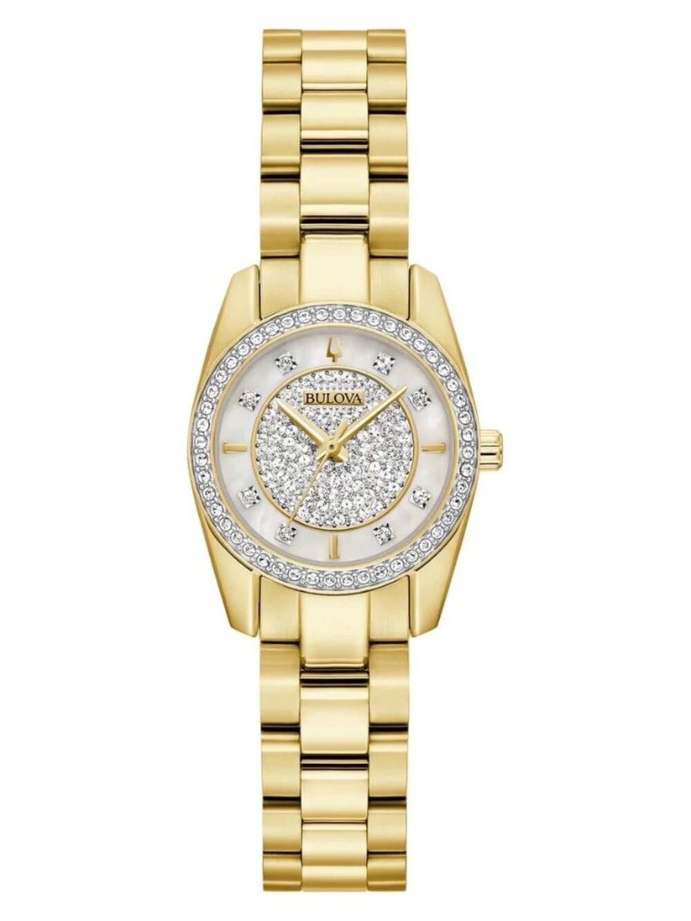 Bulova 98L315 Crystal Gold Tone Women's Watch NWT Box Warranty